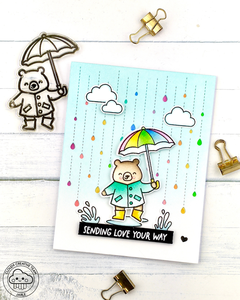 Friendship Card feat. Lawn Fawn Rainy Day Backdrop: Portrait