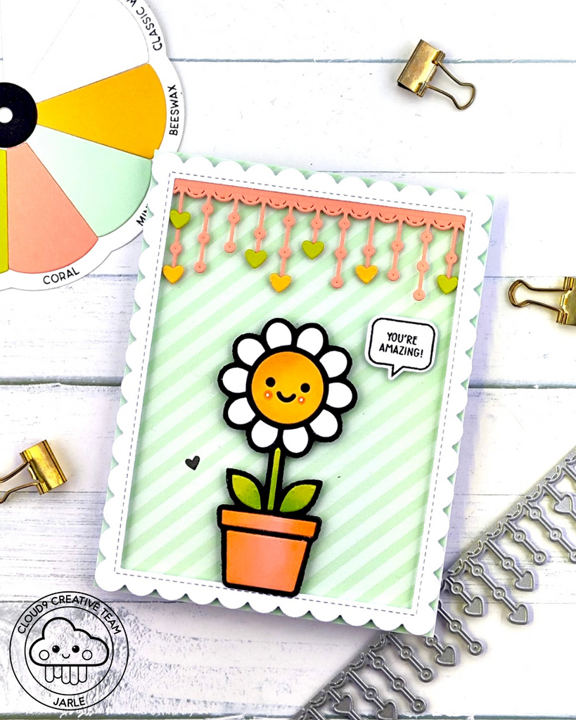 Friendship Card feat. Lawn Fawn Little Heart Strings Border