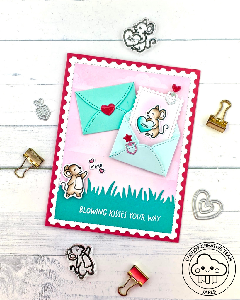 Friendship Card feat. Lawn Fawn Valentine Mice