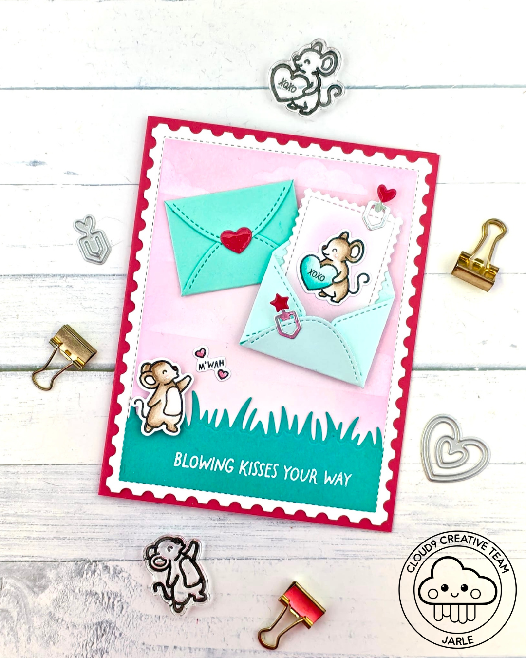 Friendship Card feat. Lawn Fawn Valentine Mice
