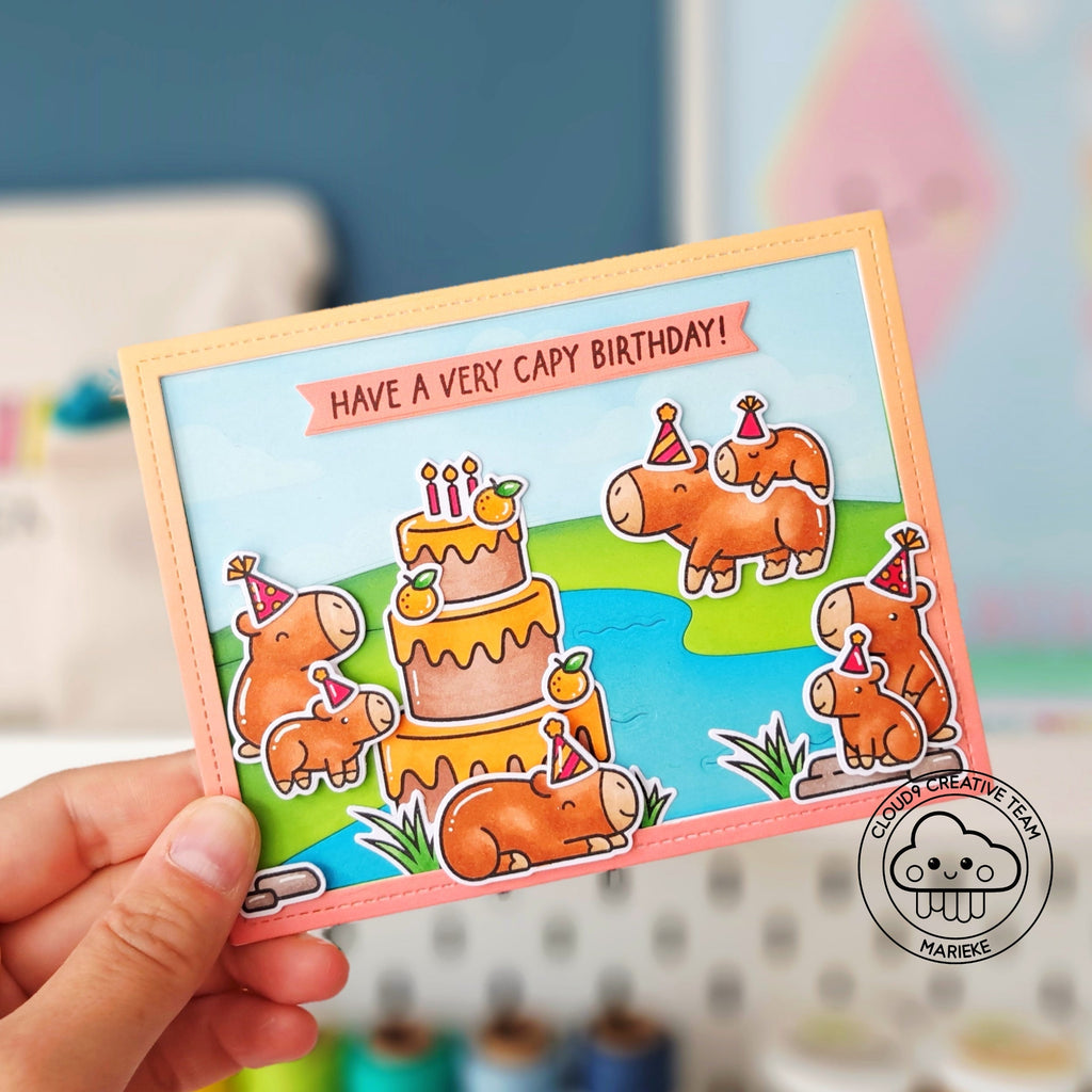 Birthday Card feat. Lawn Fawn Capybaras!