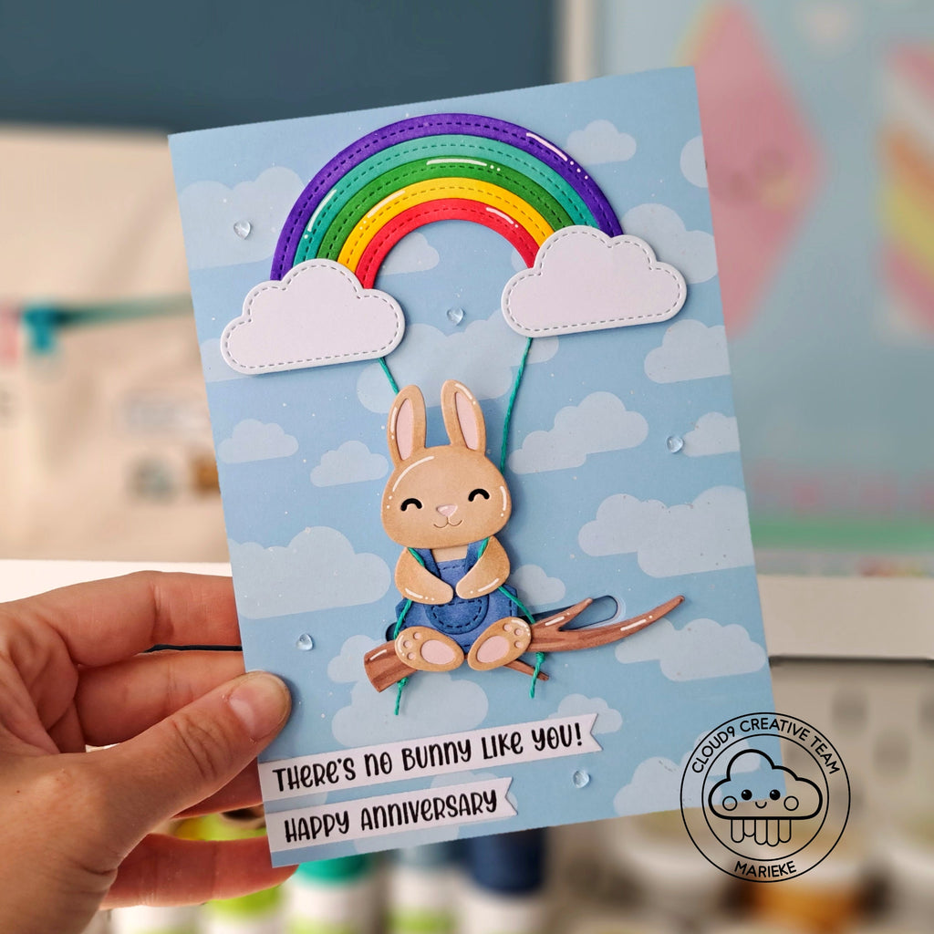 Interactive Anniversary Card feat. Lawn Fawn Build-A-Bunny