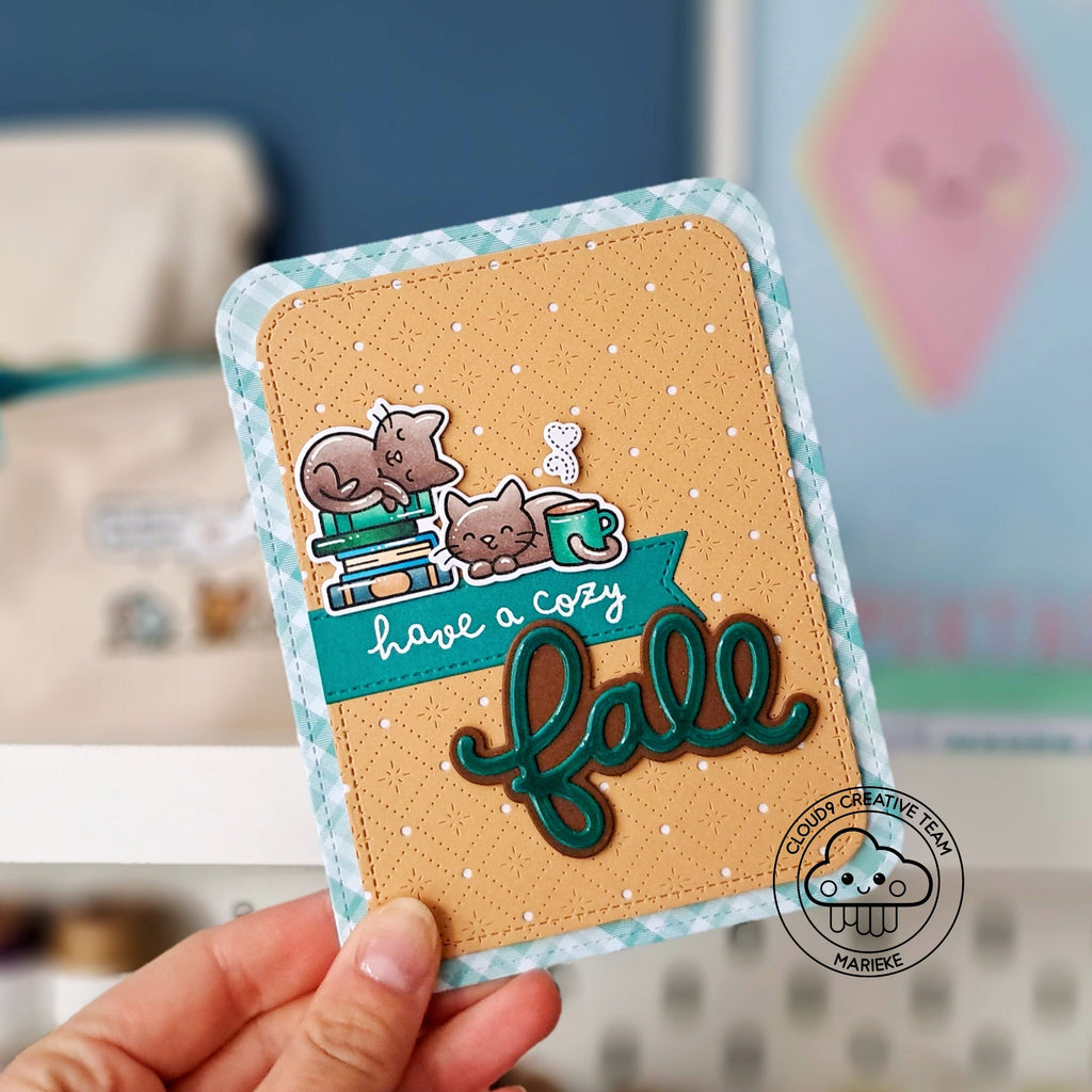 Cozy Fall Card feat. Lawn Fawn Scripty Fall & Outline Add-On