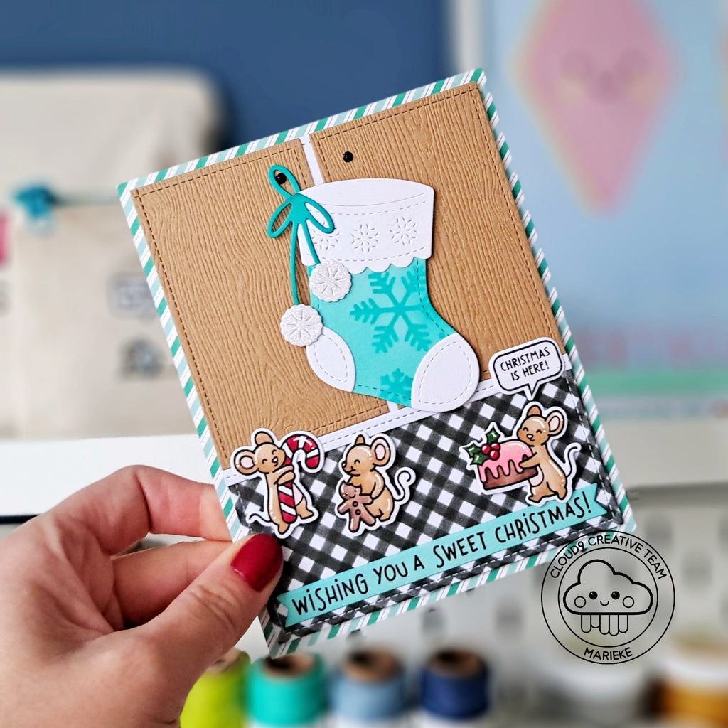 Christmas Card feat. Lawn Fawn Christmas Stocking