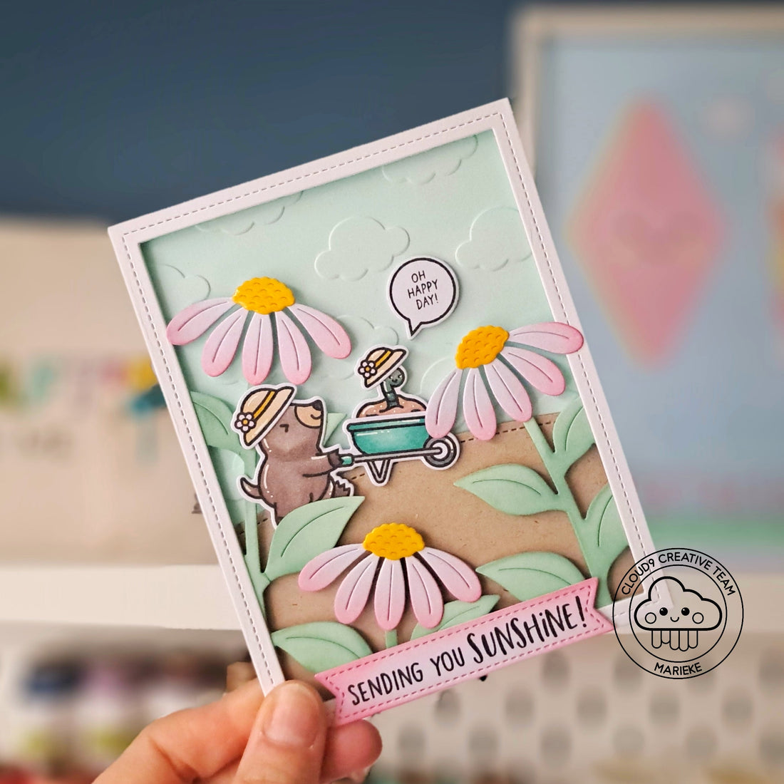 Friendship Card feat. Lawn Fawn Big Blossom Backdrop Portrait