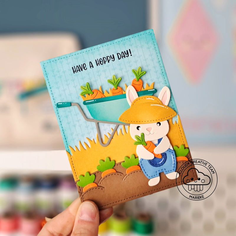 Garden Themed Card feat. Lawn Fawn Build-A-Wheelbarrow