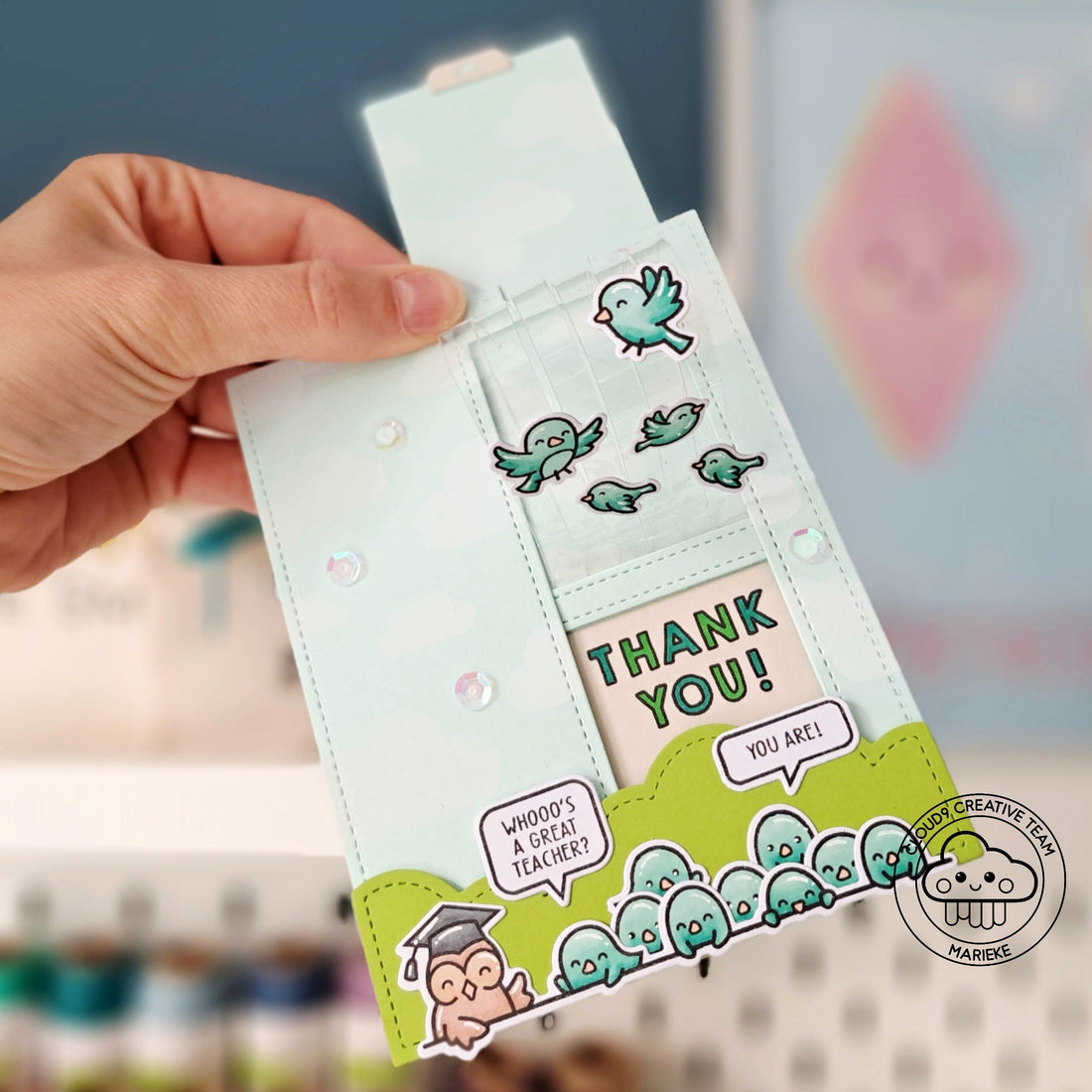 Thank You Teacher Card feat. Lawn Fawn Over The Rainbow