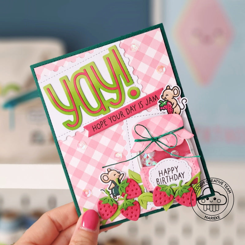 Birthday Card feat. Lawn Fawn Build-A-Drink Mason Jar