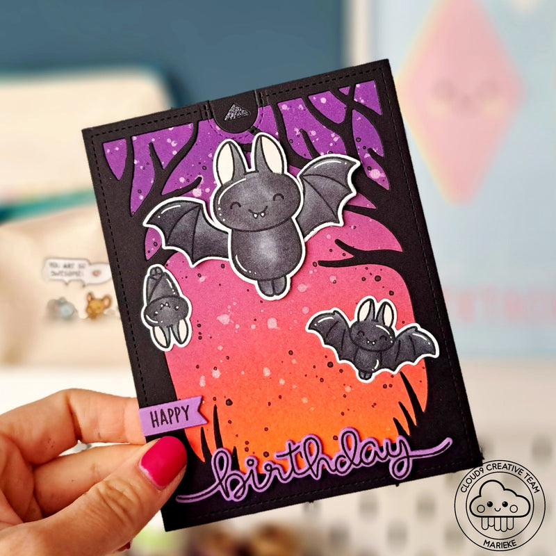 Halloween Birthday Card feat. Lawn Fawn Batty For You