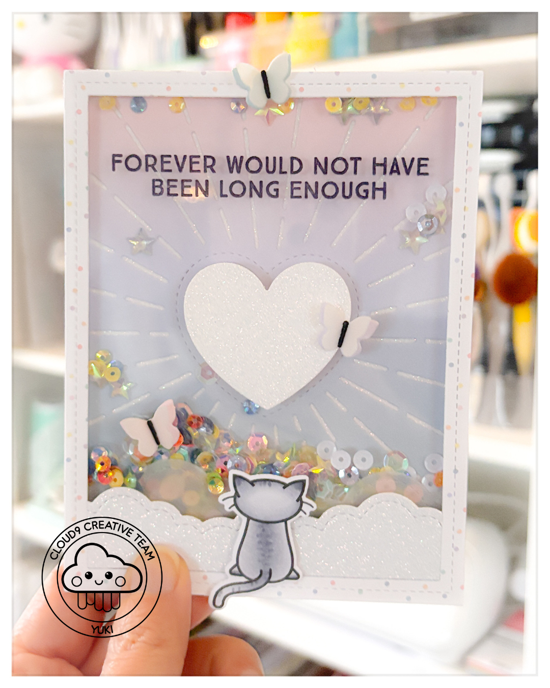 Pet Loss Card feat. Lawn Fawn Radiant Heart Backdrop
