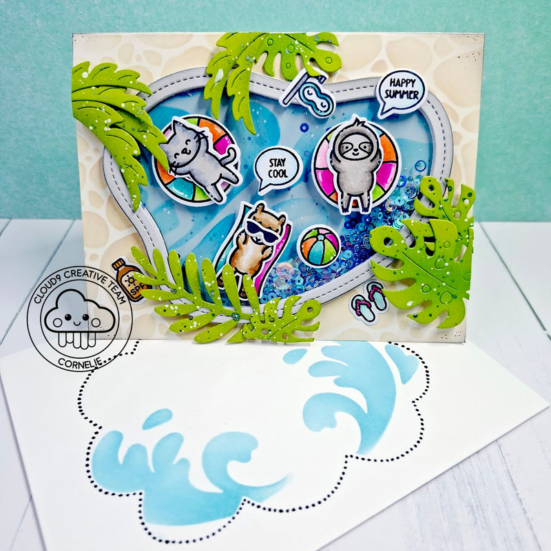 Summer Card feat. Lawn Fawn Stitched Pond Frame