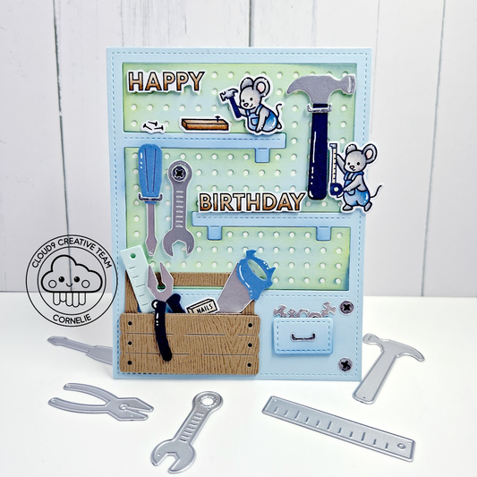 Birthday Card feat. Lawn Fawn Build-A-Toolbox