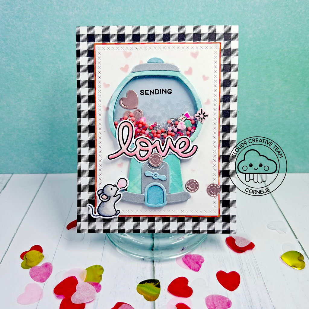 Friendship Shaker Card feat. Lawn Fawn Build-A-Gumball Machine