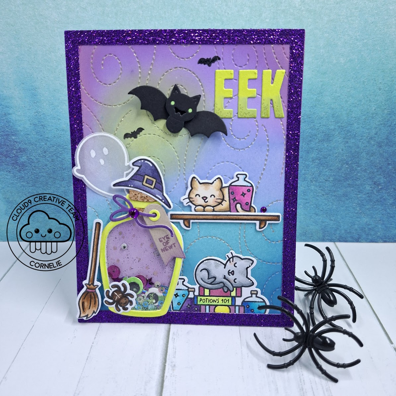 Halloween Shaker Card feat. Lawn Fawn Build-A-Potion Bottle
