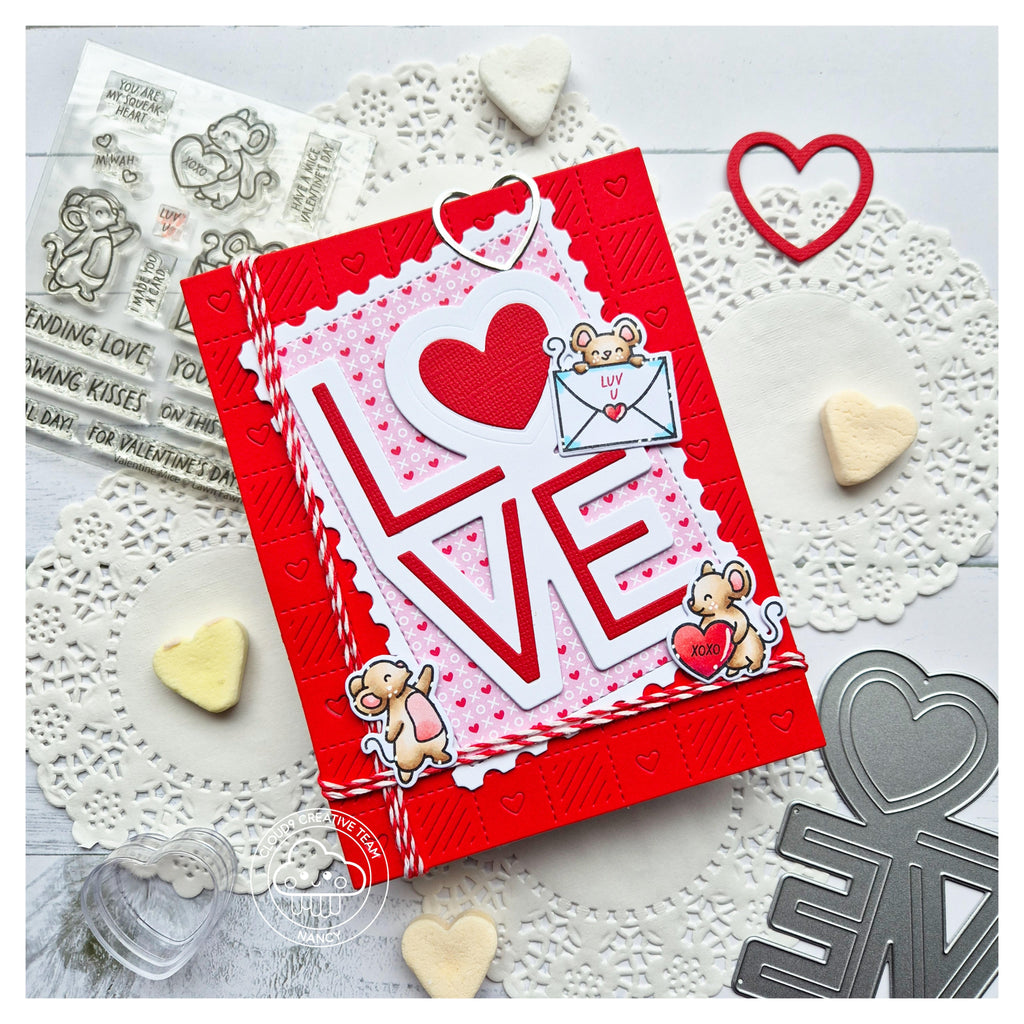 Valentine's Card feat. Lawn Fawn Giant Outlined Love