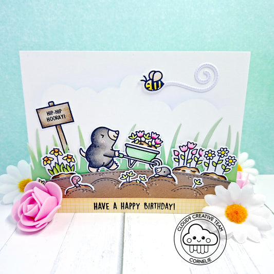 Mother's Day Card feat. Lawn Fawn Stitched Garden Border