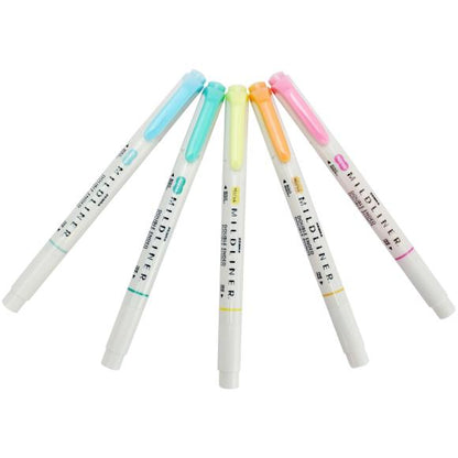 Zebra - Mildliner Double Ended Marker Bold & Fine Point Fluorescent (5pcs)