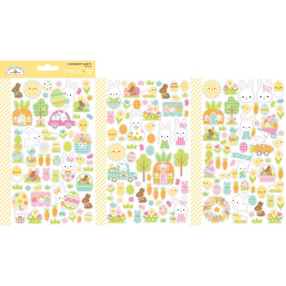 Doodlebug Design - Bunny Hop Mini Icons Stickers