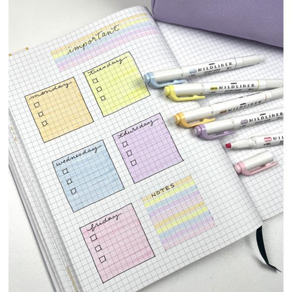 Zebra - Mildliner Double Ended Marker Bold & Fine Point Gentle (5pcs)