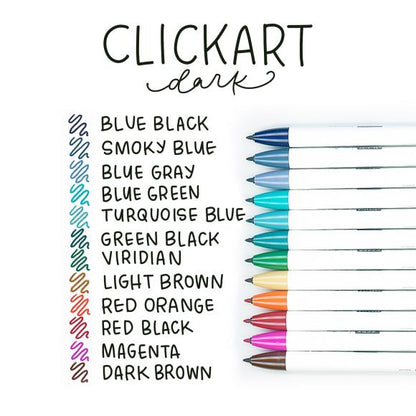 Zebra - ClickArt Retractable Bullet Point Marker Pens Dark (12pcs)