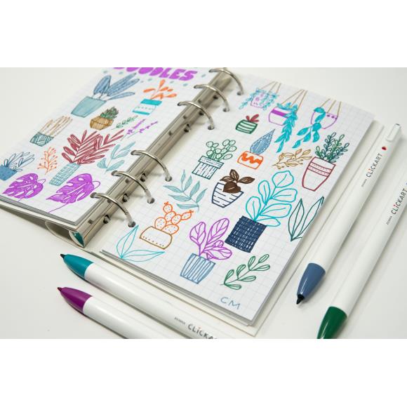 Zebra - ClickArt Retractable Bullet Point Marker Pens Dark (12pcs)