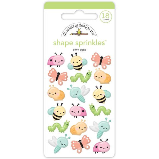 Doodlebug Design - Butterfly Kisses Bitty Bugs Shape Sprinkles