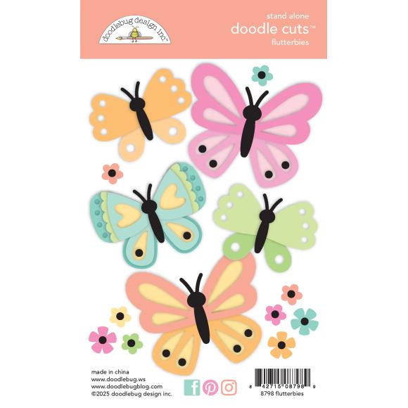 Doodlebug Design - Butterfly Kisses Flutterbies Doodle Cuts