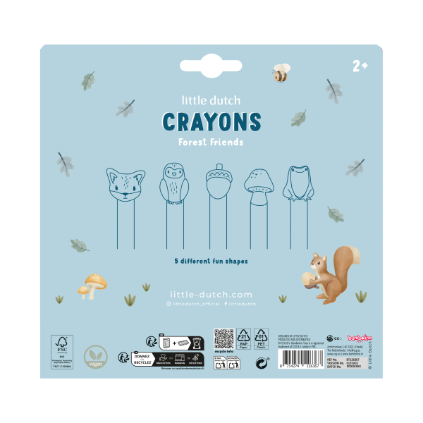 Little Dutch - Wax Crayons Forest Friends (5pcs)