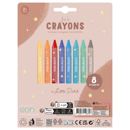 Little Dutch - Triangular Wax Crayons Jim (8pcs)