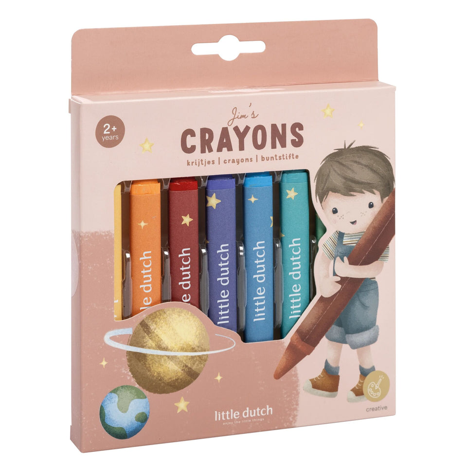 Little Dutch - Triangular Wax Crayons Jim (8pcs)