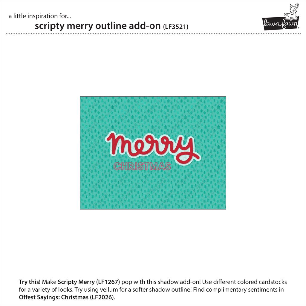 Lawn Fawn - Scripty Merry Outline Add-On