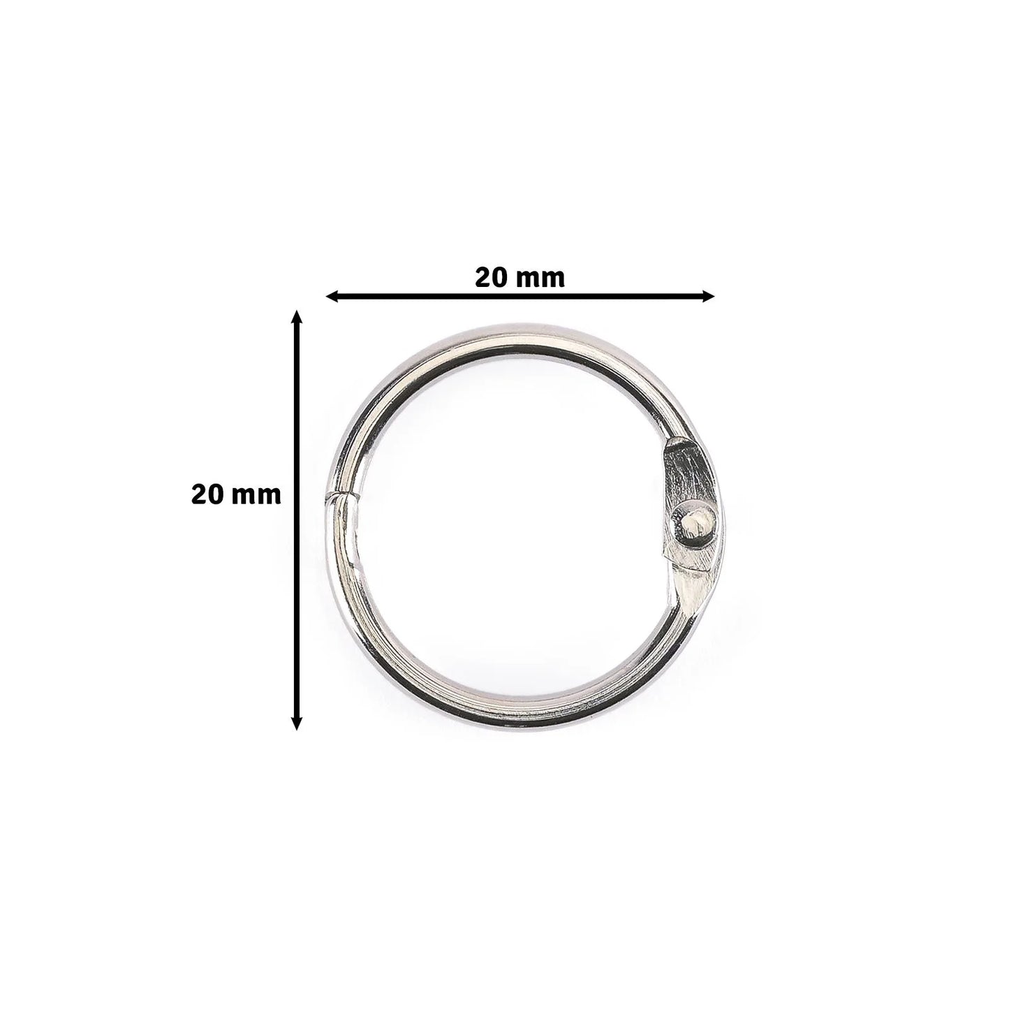 Vaessen - Book Rings Silver 20mm (12pcs)