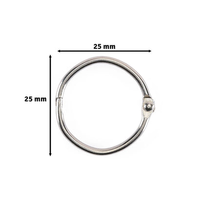 Vaessen - Book Rings Silver 25mm (12pcs)