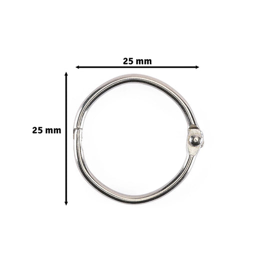 Vaessen - Book Rings Silver 25mm (12pcs)