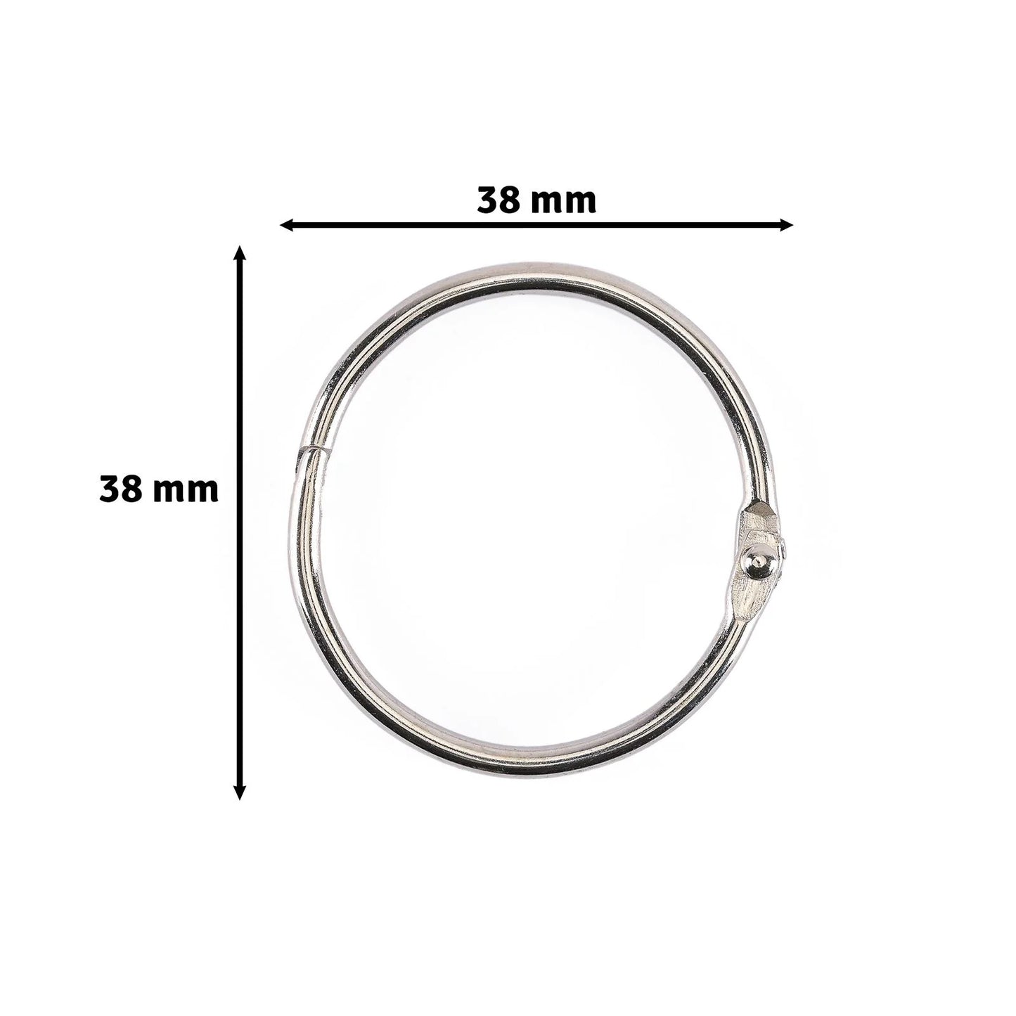 Vaessen - Book Rings Silver 38mm (12pcs)