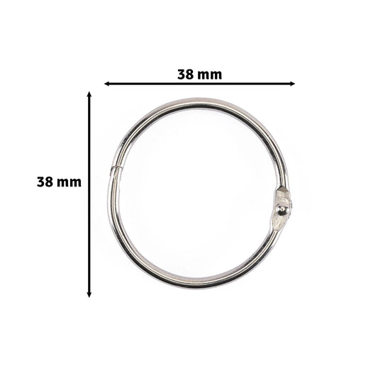 Vaessen - Book Rings Silver 38mm (12pcs)