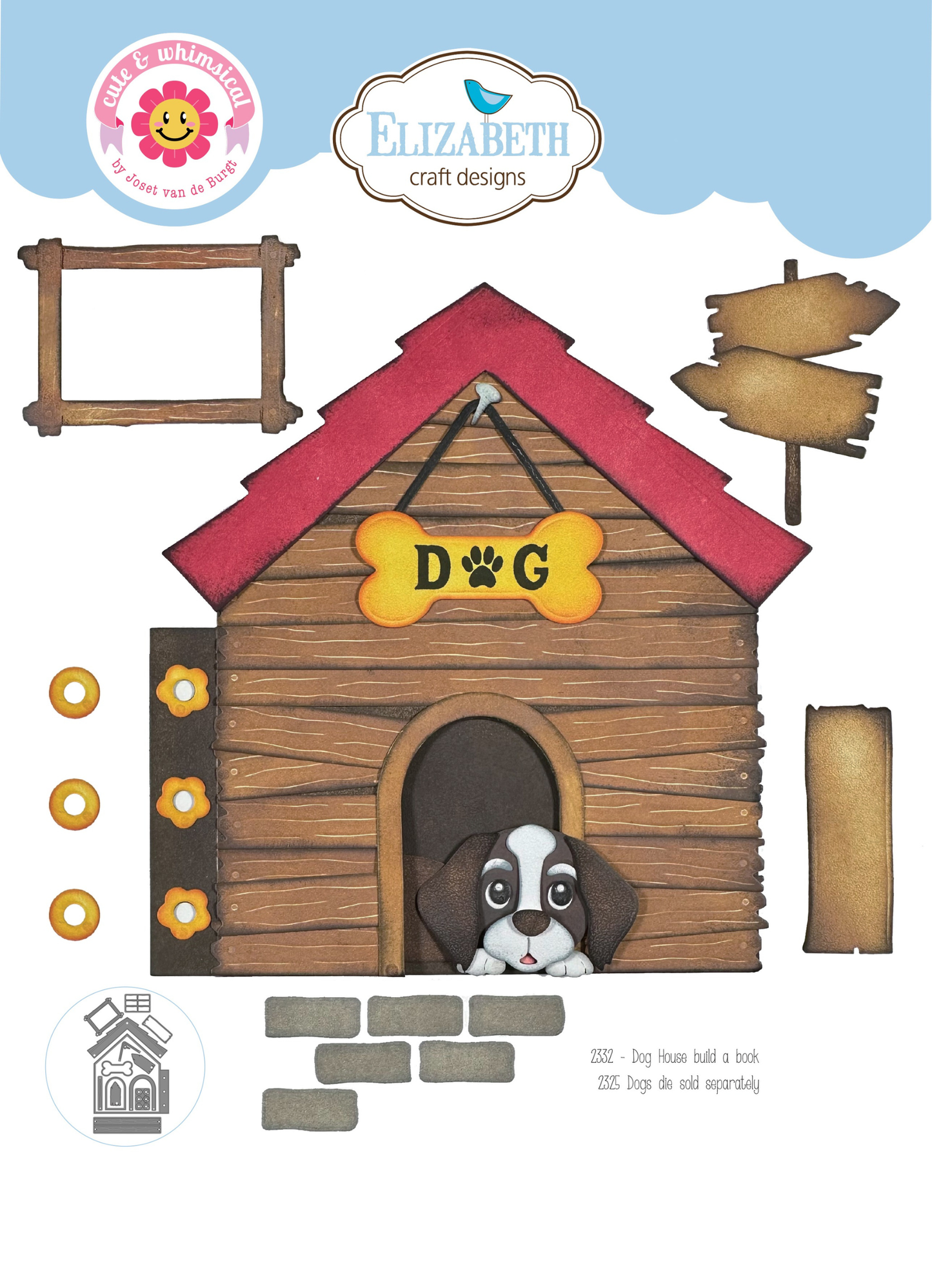 Elizabeth Craft Designs - Dog Days Dies Dog House Build a Book