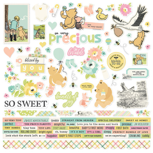 Simple Stories - Classic Pooh Baby Cardstock Stickers 12x12"