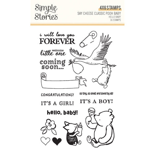 Simple Stories - Classic Pooh Baby Stamps Hello Baby