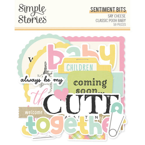Simple Stories - Classic Pooh Baby Sentiment Bits & Pieces