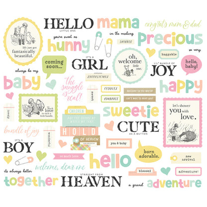 Simple Stories - Classic Pooh Baby Sentiment Bits & Pieces