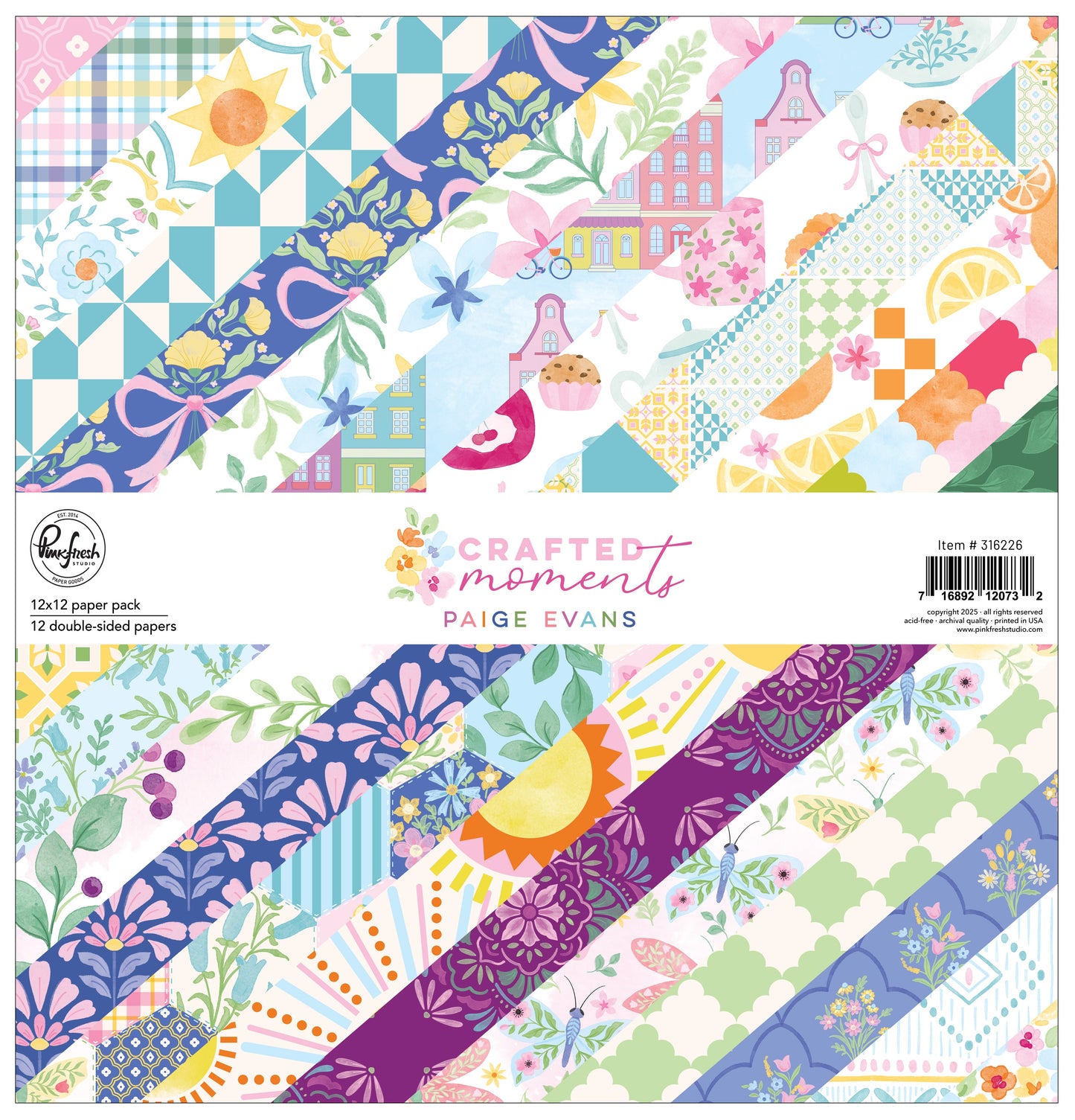 Pinkfresh Studio - Paige Evans Crafted Moments Paper Pack 12x12"