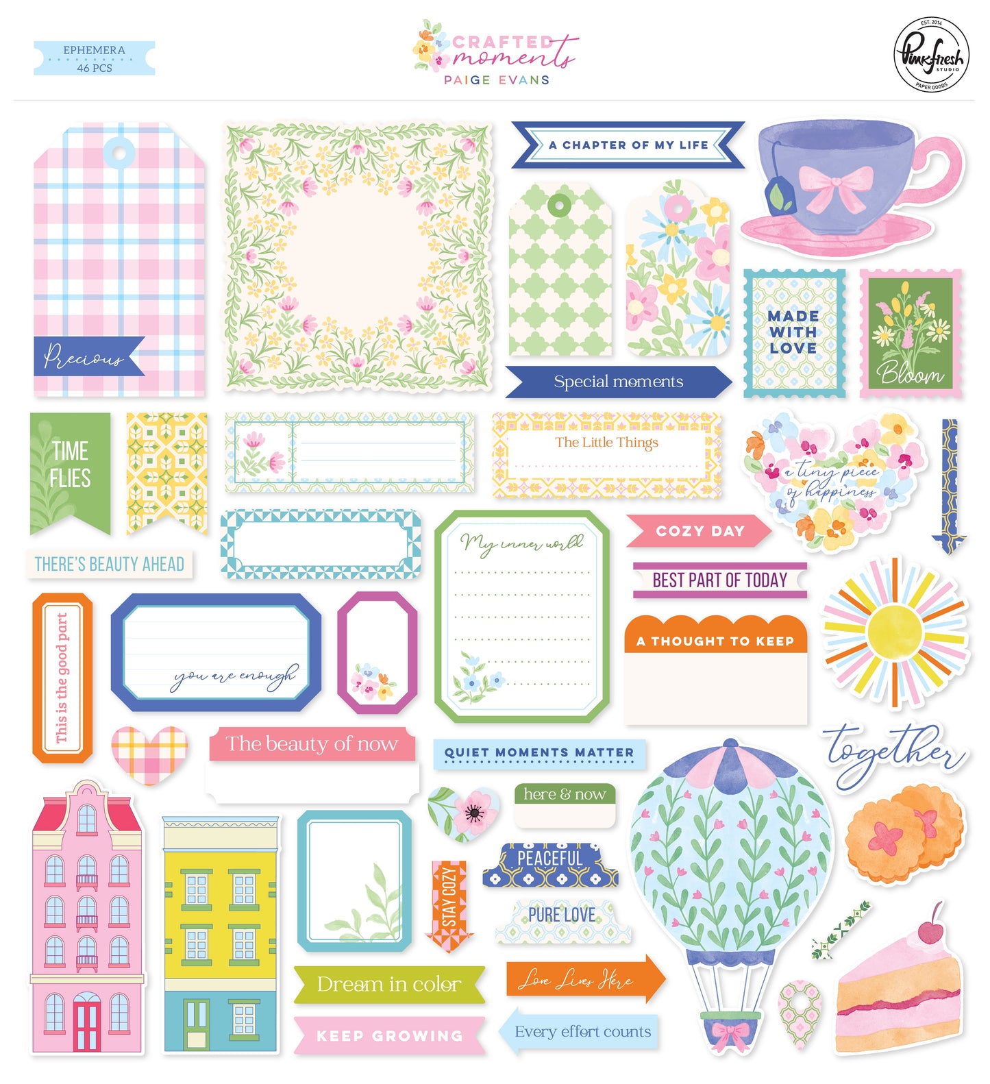 Pinkfresh Studio - Paige Evans Crafted Moments Ephemera (46pcs)