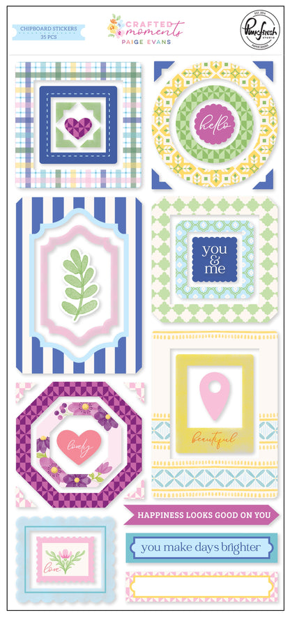 Pinkfresh Studio - Paige Evans Crafted Moments Chipboard Stickers (35pcs)