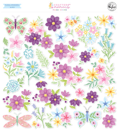 Pinkfresh Studio - Paige Evans Crafted Moments Floral Ephemera (36pcs)