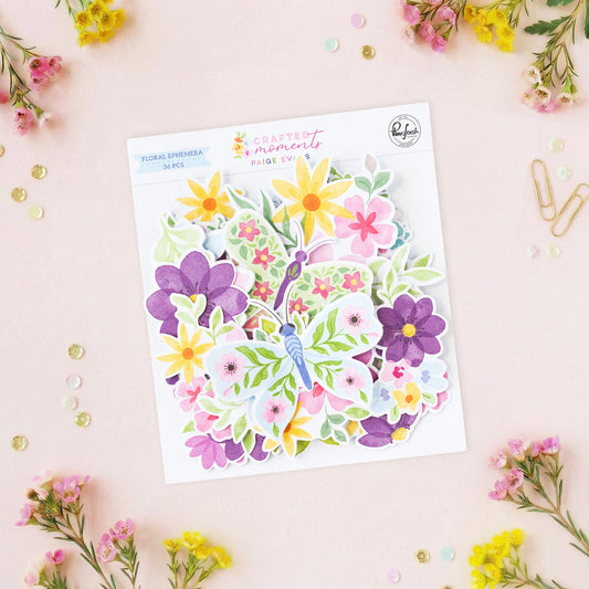 Pinkfresh Studio - Paige Evans Crafted Moments Floral Ephemera (36pcs)