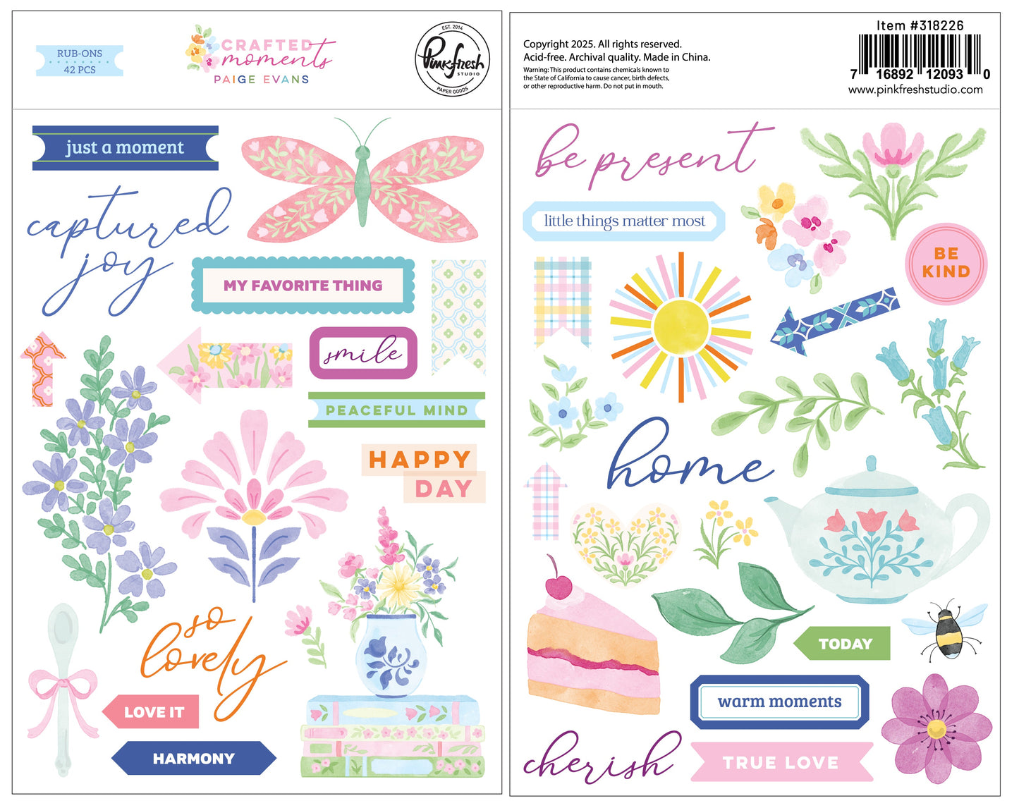 Pinkfresh Studio - Paige Evans Crafted Moments Rub-Ons