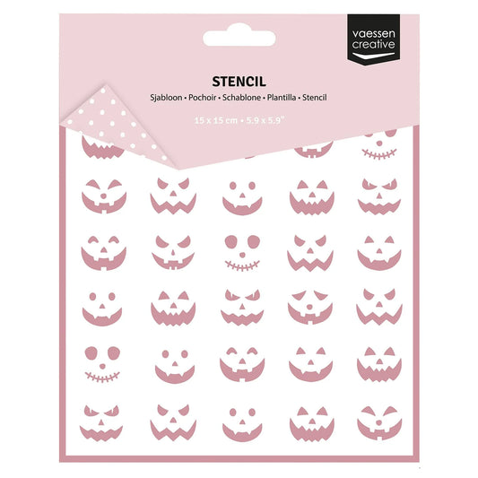 Vaessen Creative - Pumpkin Faces Pattern Stencil