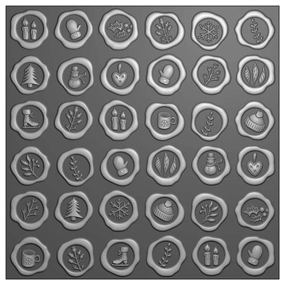 Vaessen Creative - Christmas Wax Seals Embossing Folder
