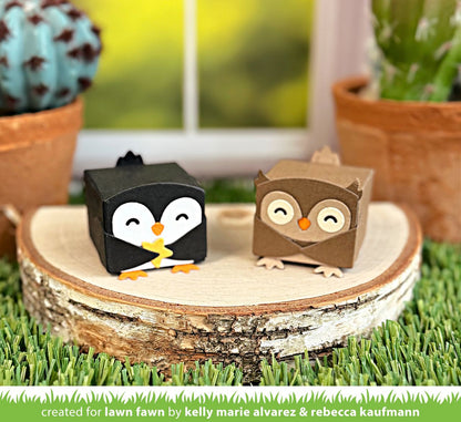Lawn Fawn - Tiny Gift Box Owl And Penguin Add-On